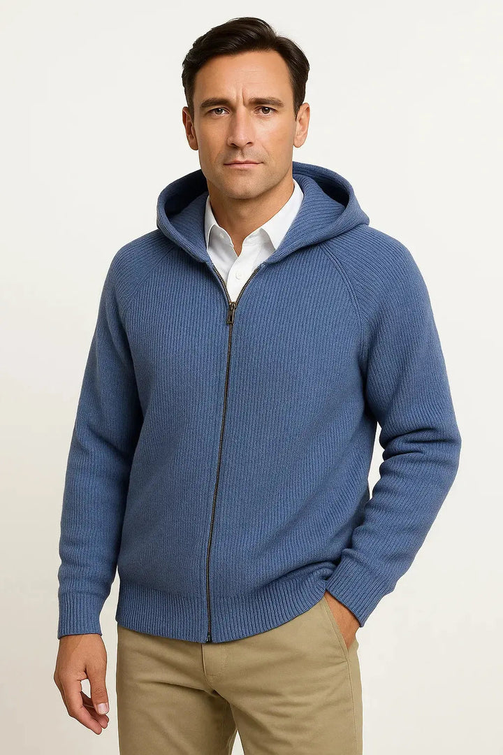 Harrington Oxford | Men's Cardigan Hooded Thick Knit Jacket