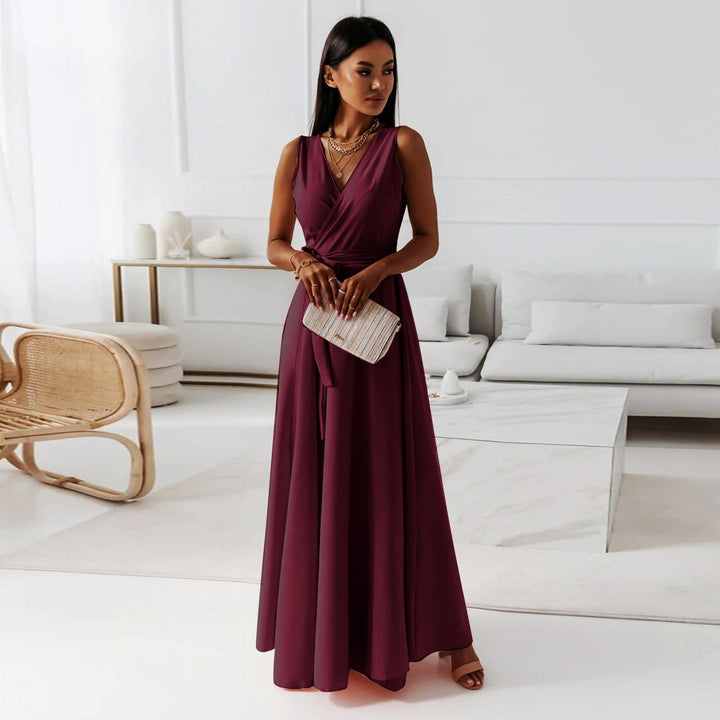 Aurelie Women's Sleeveless Wrap Maxi Dress, view 3 - Elena Harper