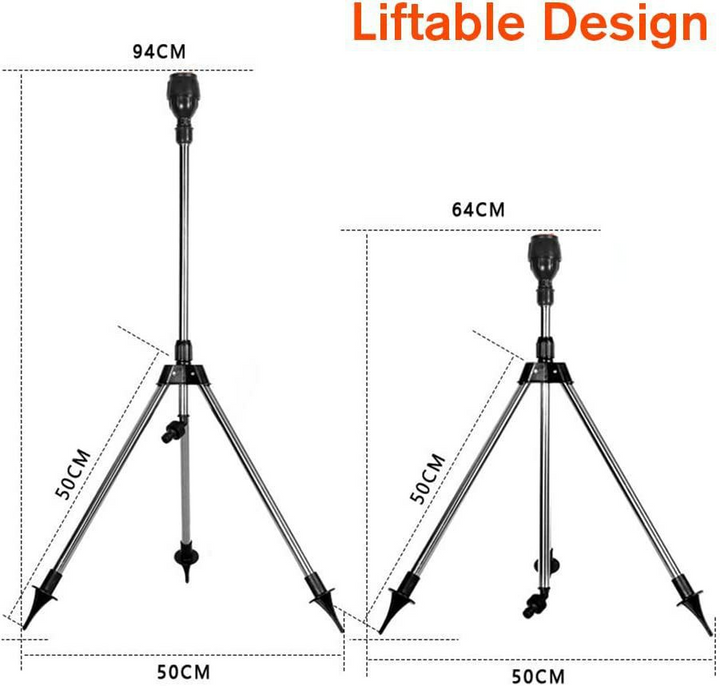 Automatic Rotating Garden Sprinkler with Adjustable Tripod