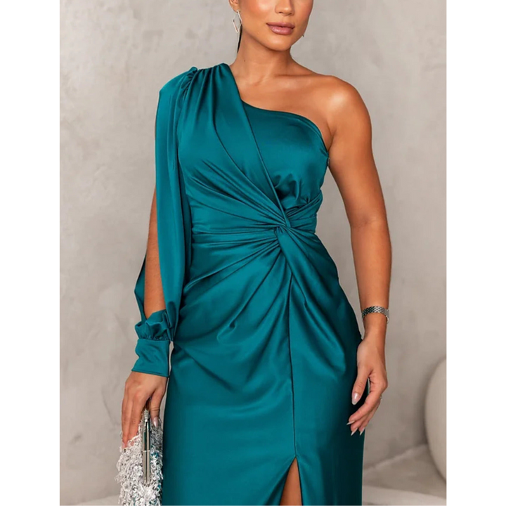 Evening Dress for Women One Shoulder Asymmetrical Tailored Formal