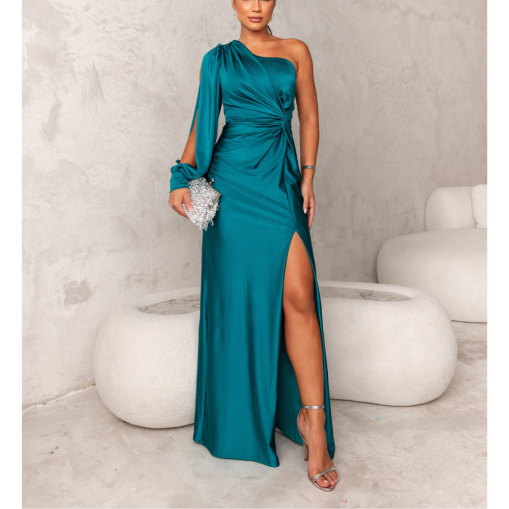 Evening Dress for Women One Shoulder Asymmetrical Tailored Formal