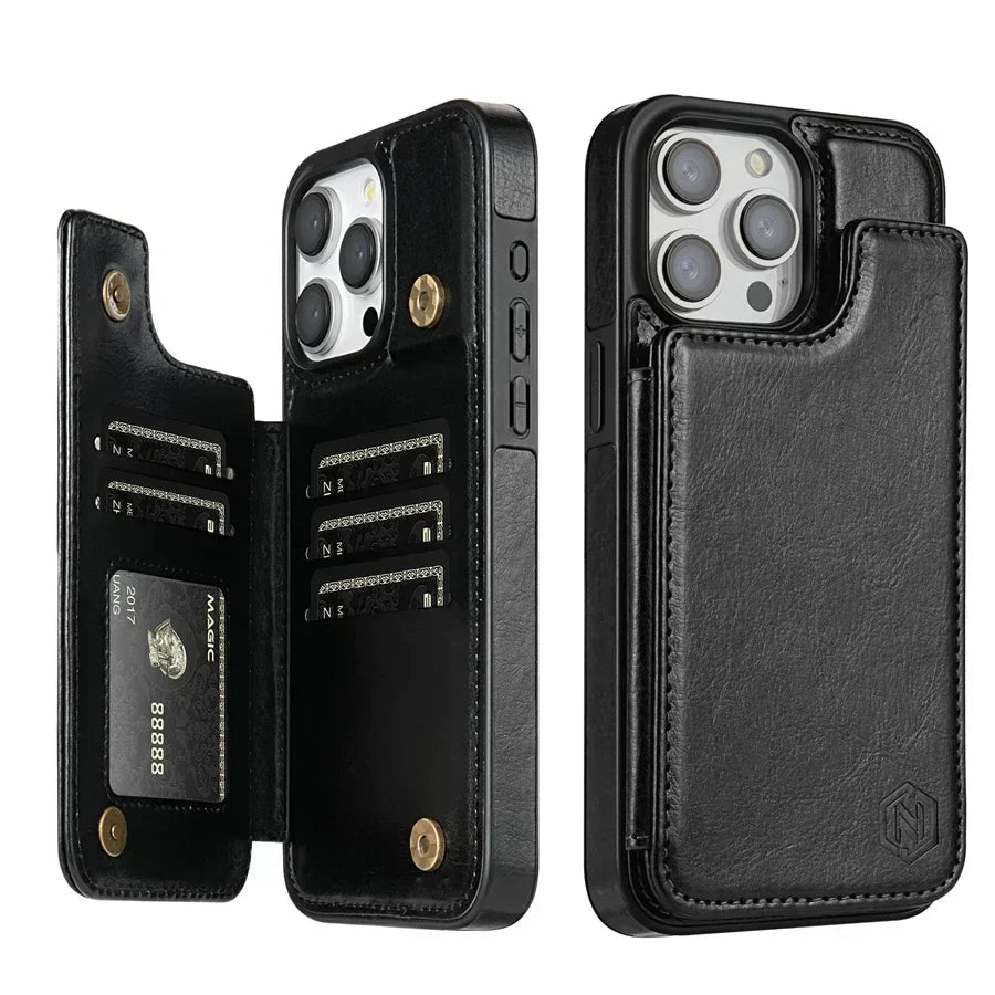 LeatherGuard Elegant Leather Case with Card Compartments and Magnetic Closure Vanero, view 7 - Elena Harper
