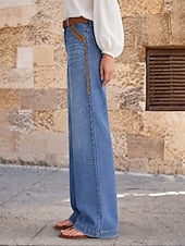Wide Leg Women's Jeans with Drawstring - Modern and Comfortable
