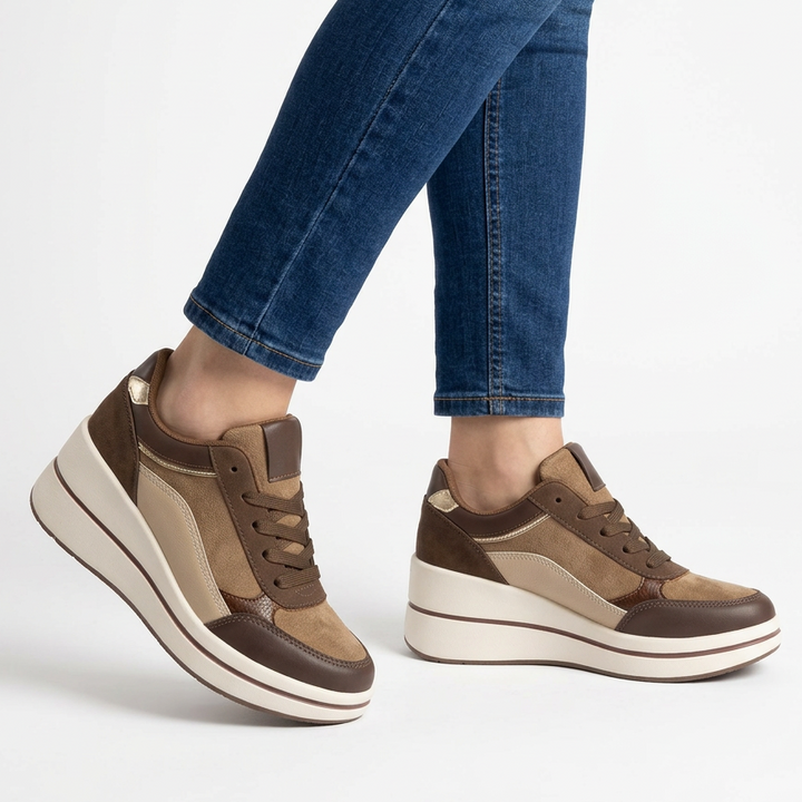 Azelina Comfortable Women's Sneakers with Wedge Heel, view 2 - Elena Harper