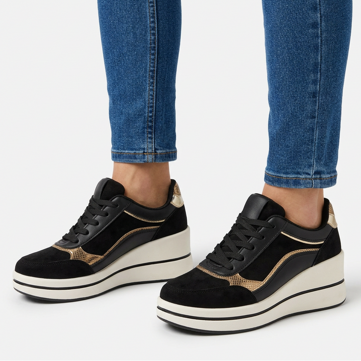 Azelina Comfortable Women's Sneakers with Wedge Heel, view 3 - Elena Harper