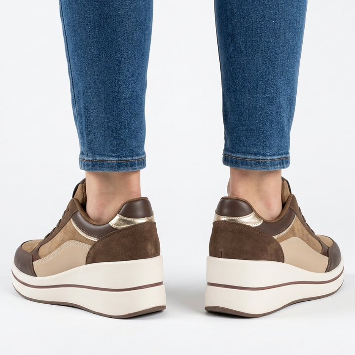 Azelina Comfortable Women's Sneakers with Wedge Heel, view 9 - Elena Harper
