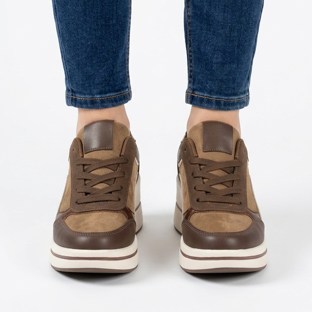 Azelina Comfortable Women's Sneakers with Wedge Heel, view 10 - Elena Harper