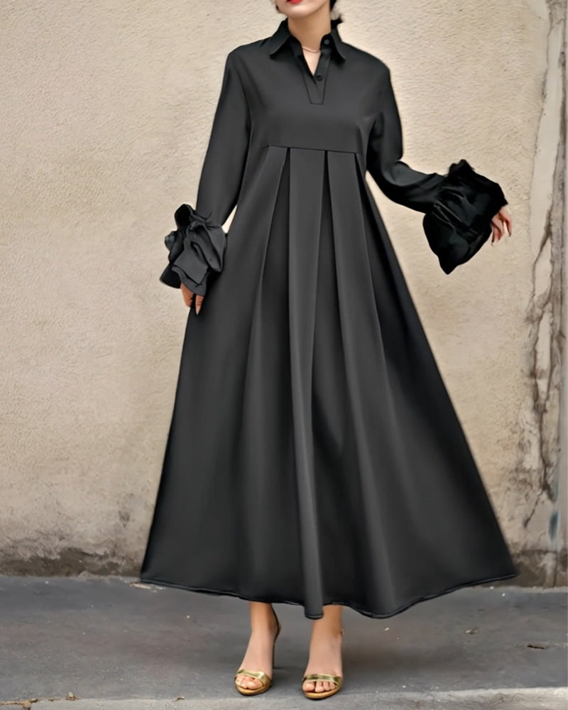 Devanna Elegant Flared Shirt Maxi Dress - Elena Harper