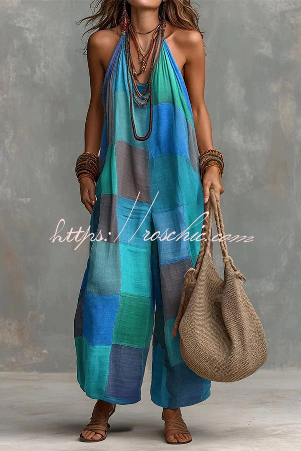 Maya Boho Chic Patchwork Jumpsuit
