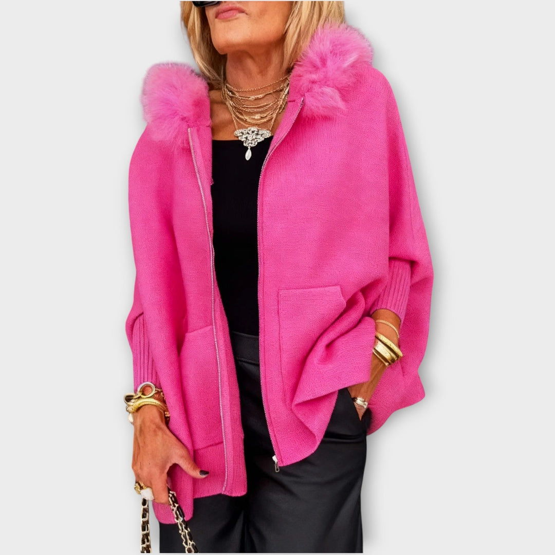 Luxury Faux Fur Hooded Coat - Elena Harper