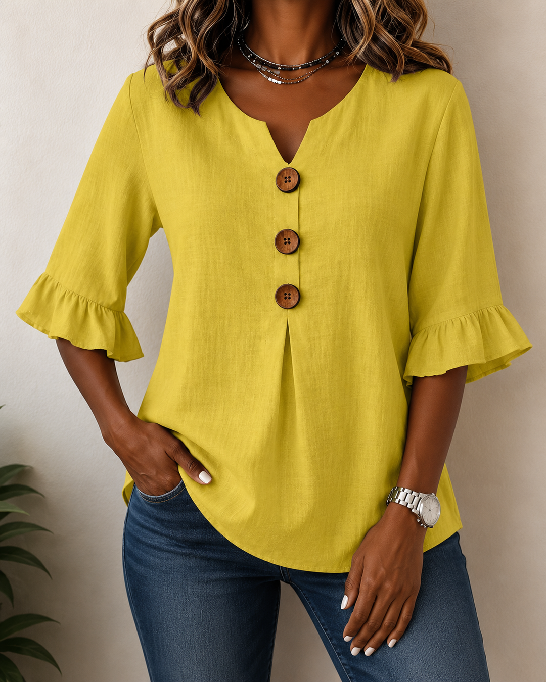 Amelie™ | Belly-Camouflaging Blouse with Buttons