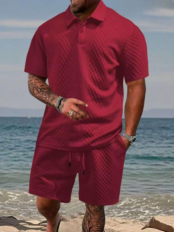 Textured Knit Summer Set for Men - Elena Harper