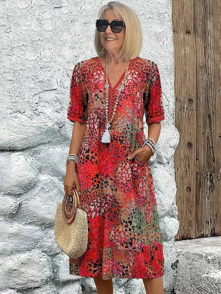 Susan Carefree Boho Midi Dress - Elena Harper
