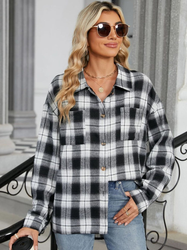 Long Sleeve Checkered Shirt for Women – Casual and Comfortable Everyday Style