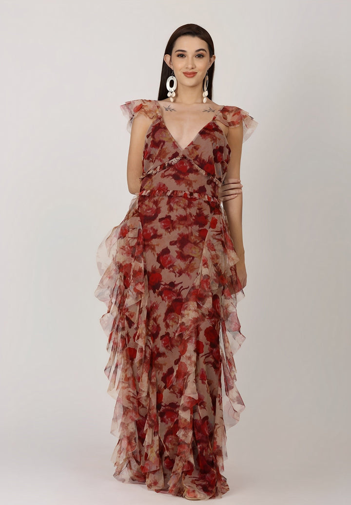 Judy - Long Floral Bohemian Dress