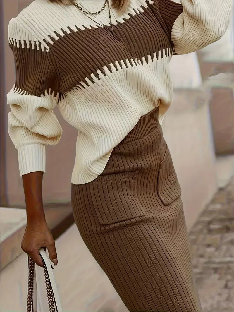 Two-Piece Ribbed Texture Set - Coordinated and Comfortable