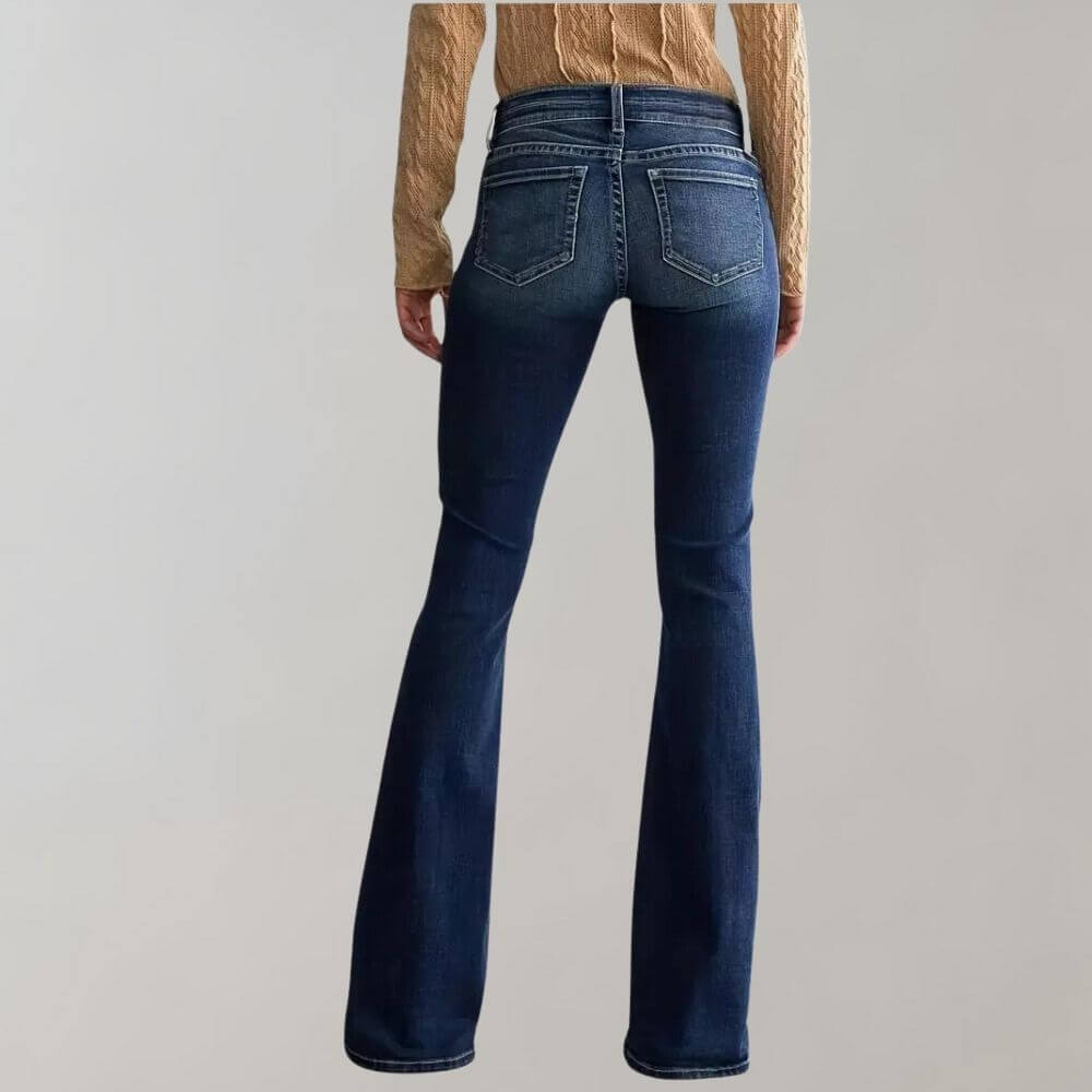 Women's Mid-Waist Slim Fit Stretch Flared Jeans