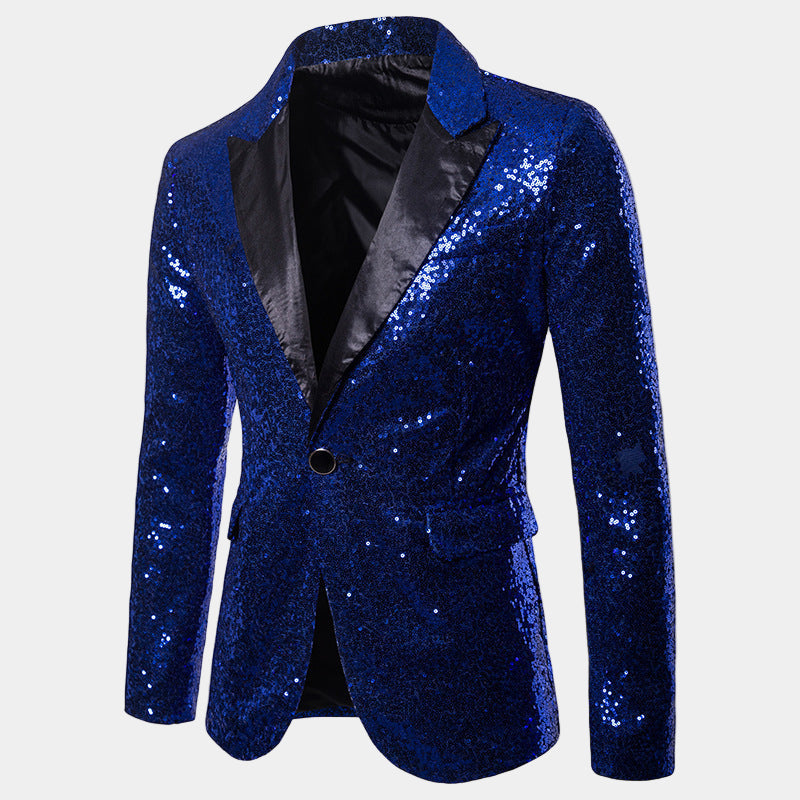 Glitter Blazer with Black Shawl Collar for Men