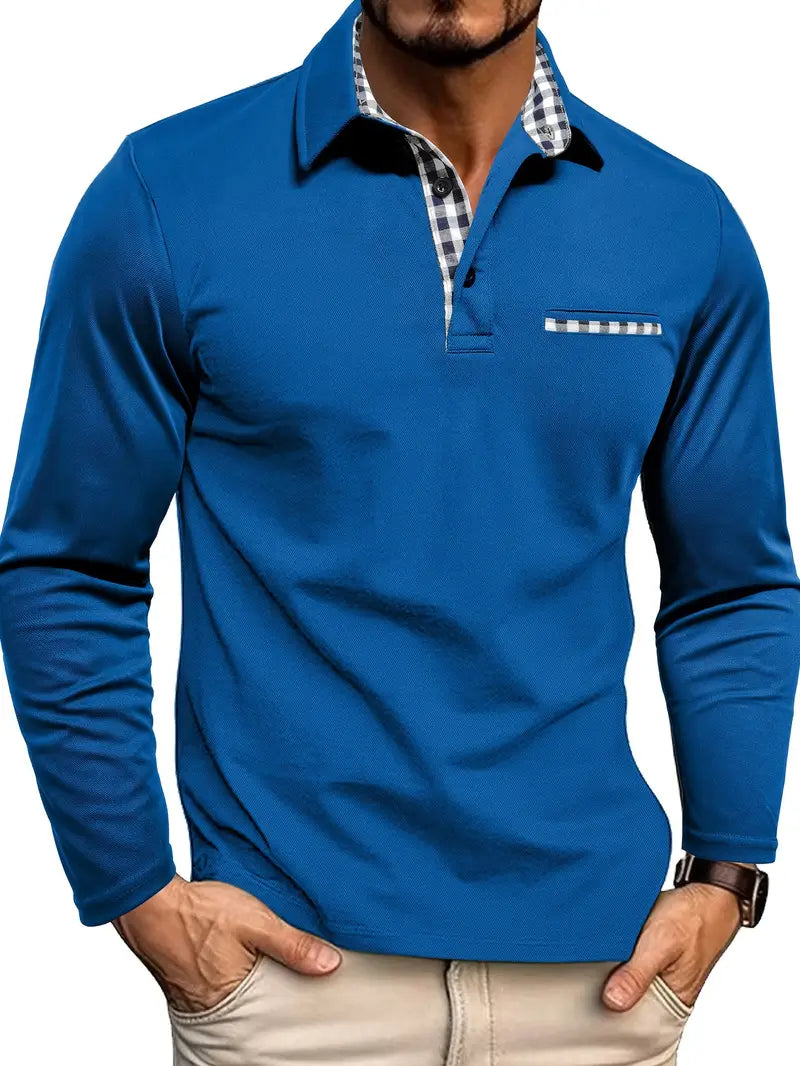 Yonatan - Long Sleeve Cotton Polo Shirt