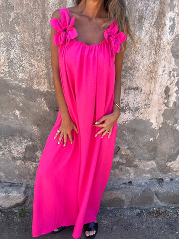 Floral Dress with U-Neck Timeless Elegance - Elena Harper