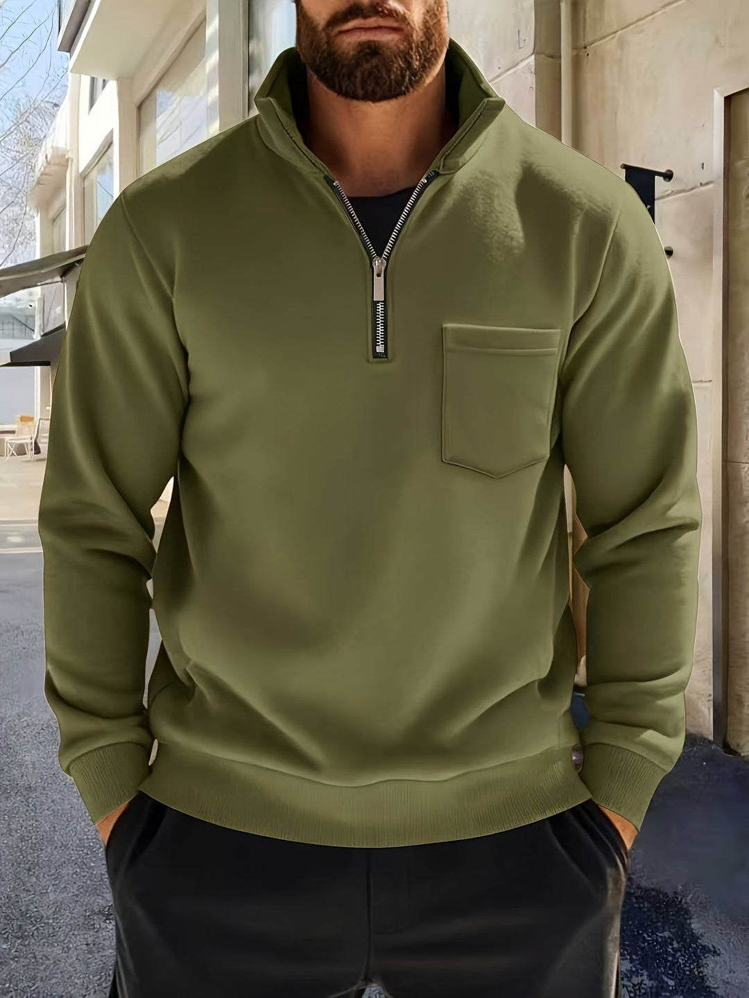 Nistor - Long Sleeve Shirt With Half Zipper