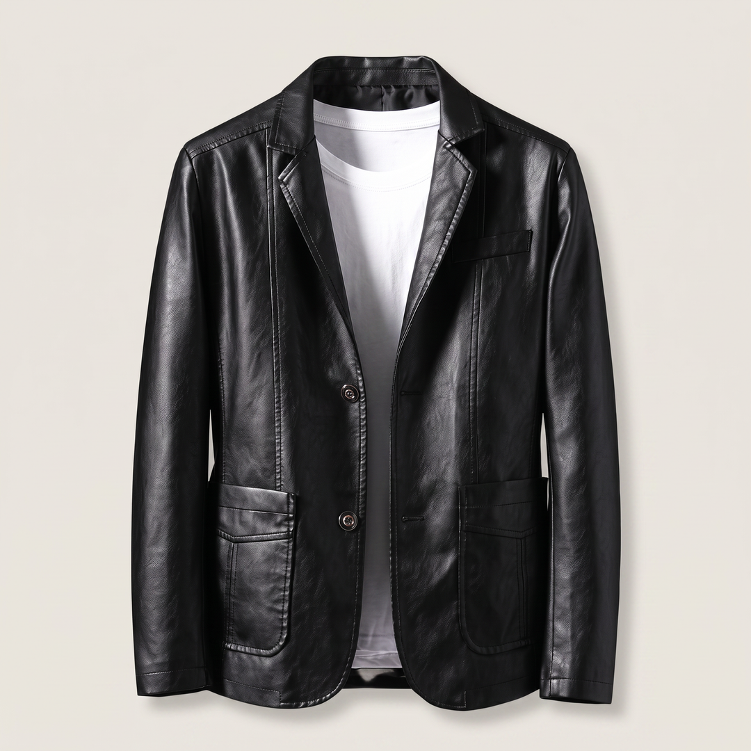 Adrian | Timeless Elegant Leather Blazer with Classic Cut