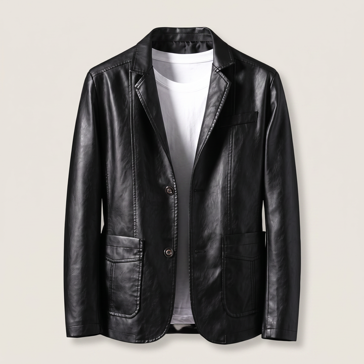 Adrian | Timeless Elegant Leather Blazer with Classic Cut