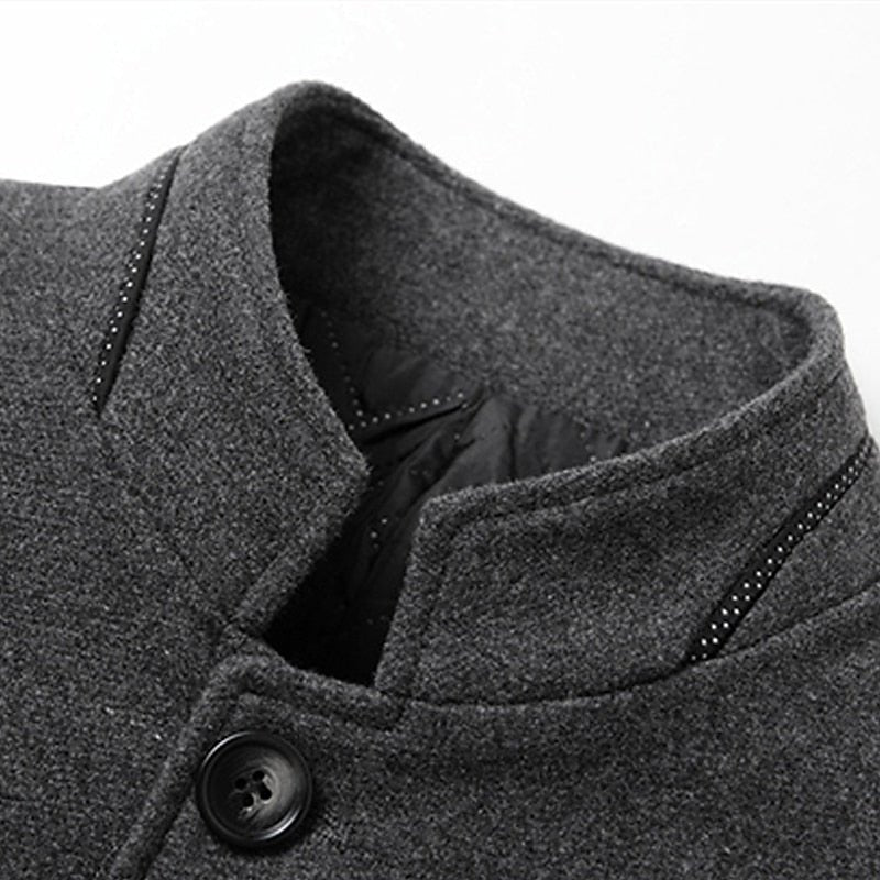 Moritz | Elegant and Warm Men's Trench Coat with Stand-Up Collar