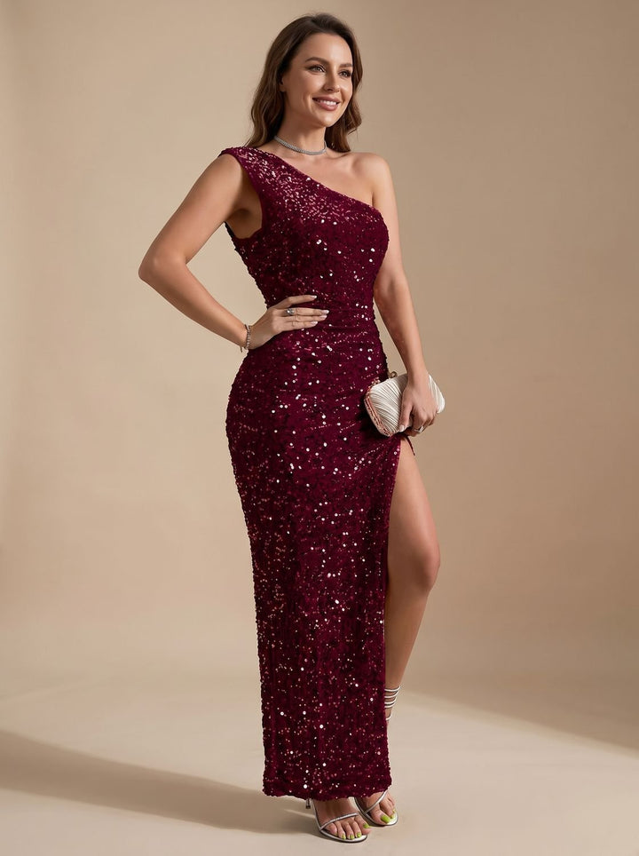 Seraphina | Stunning and Stylish Party Maxi Dress with One-Shoulder Cut