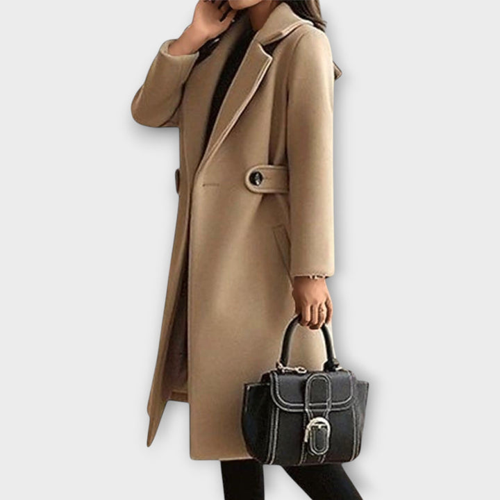 Elegant Wool Blend Coat - Elena Harper