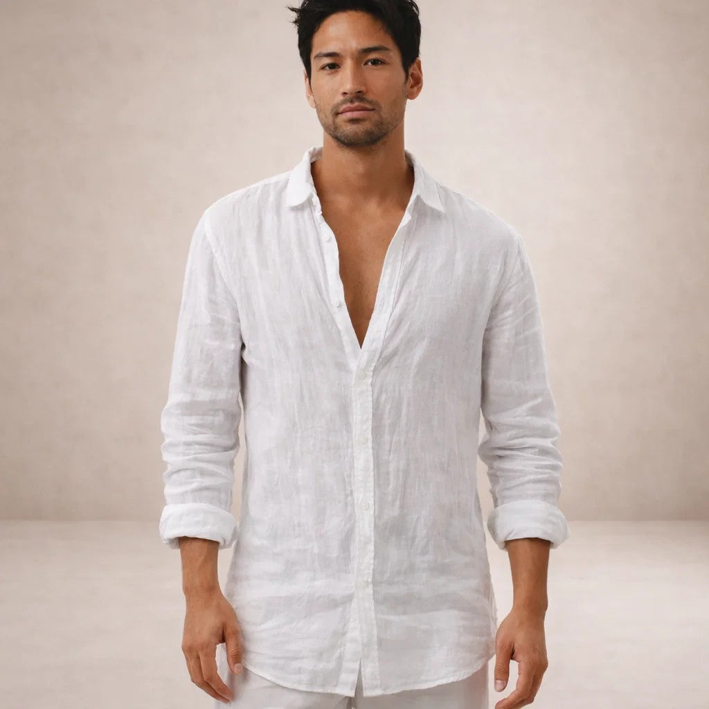 Casual Linen Shirt for Men - Elena Harper