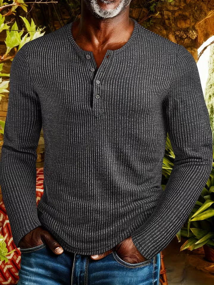 Buttoned Collar Mesh Shirt for Men - Elena Harper