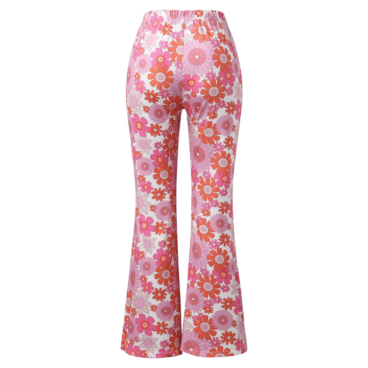 High-Waisted Floral Flared Trousers