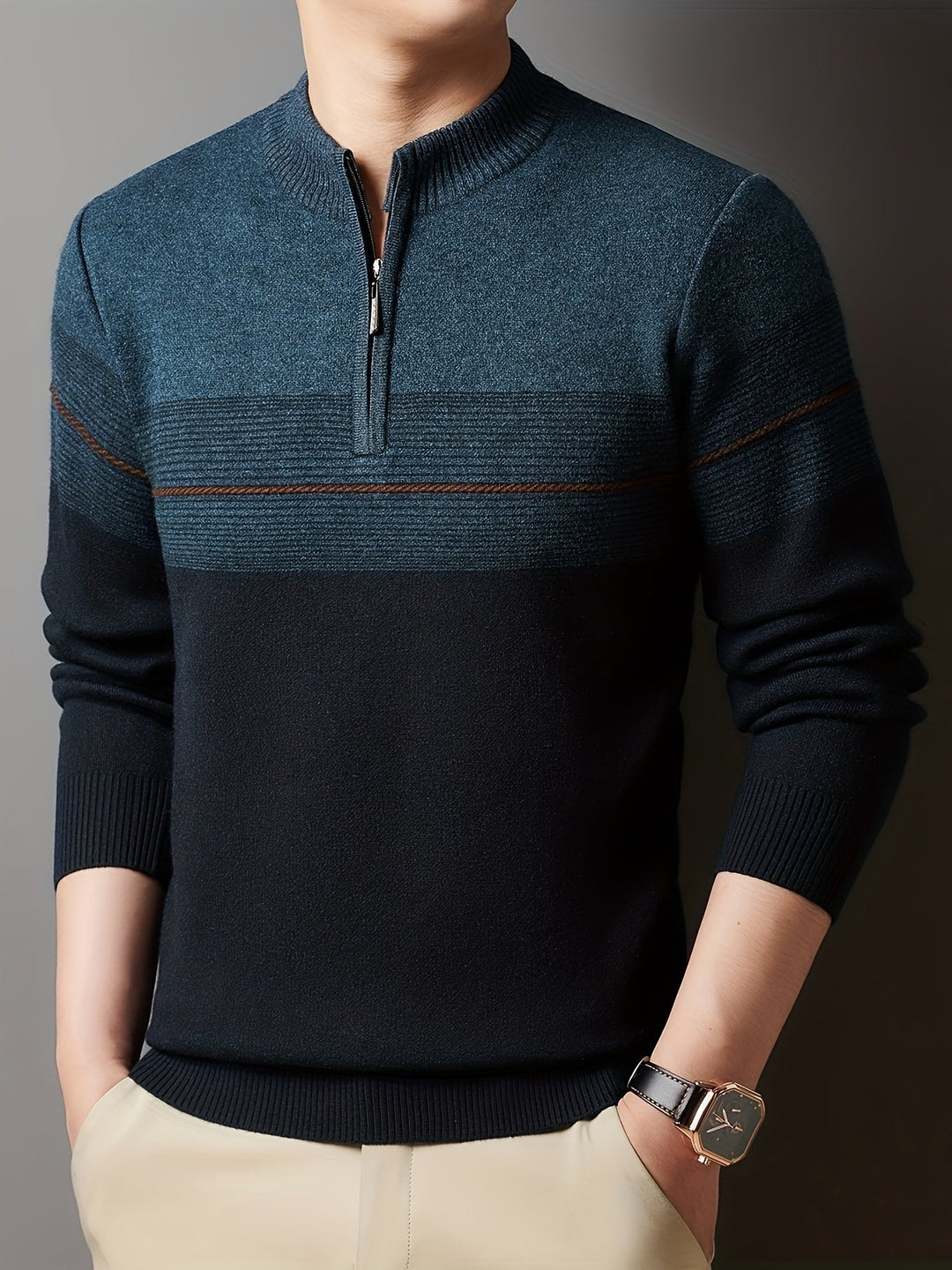 Barrett | Men's Refined Quarter-Zip Sweater with Fine Knit Face