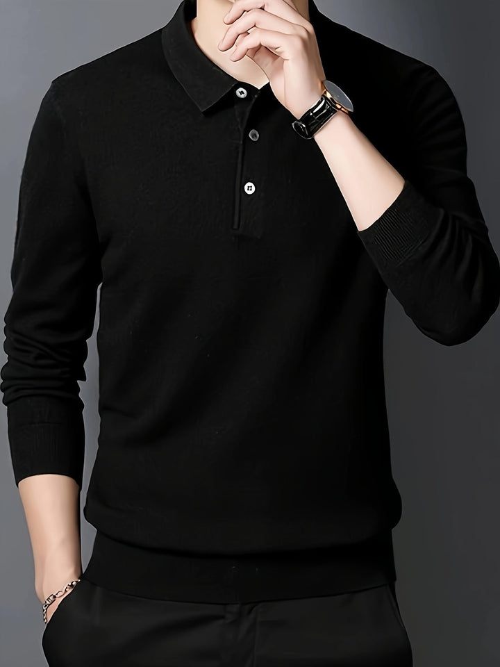 Emil | Elegant and Comfortable Long Sleeve Polo Shirt