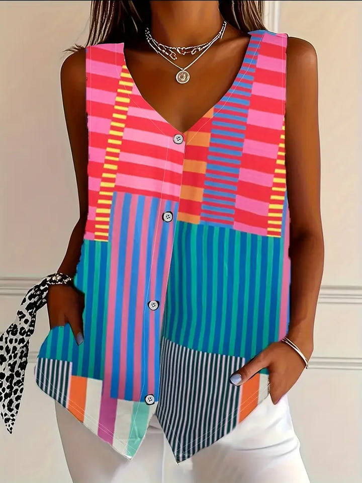 SHANE – RELAXED BUTTON V-NECK SHIRT