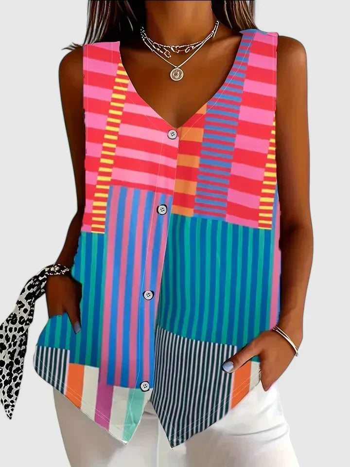 SHANE – RELAXED BUTTON V-NECK SHIRT