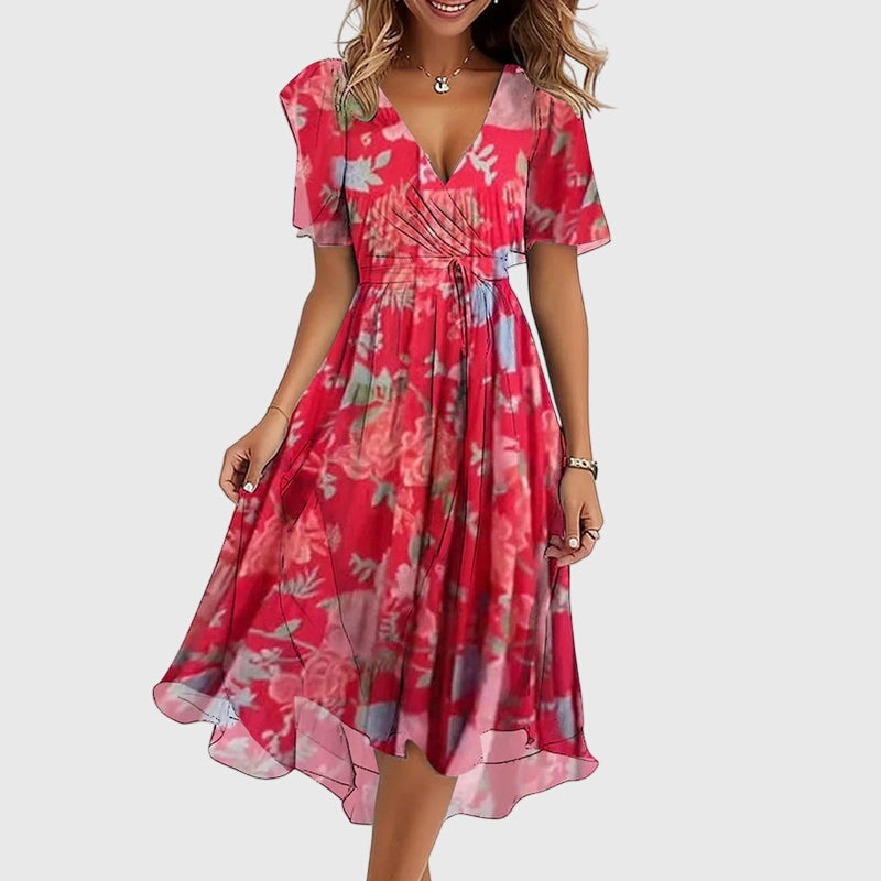 Women's Elegant Flowy Chic Midi Dress