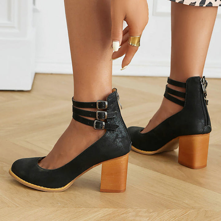 Women's Ankle Strap Block Heels – Elegant & Stable