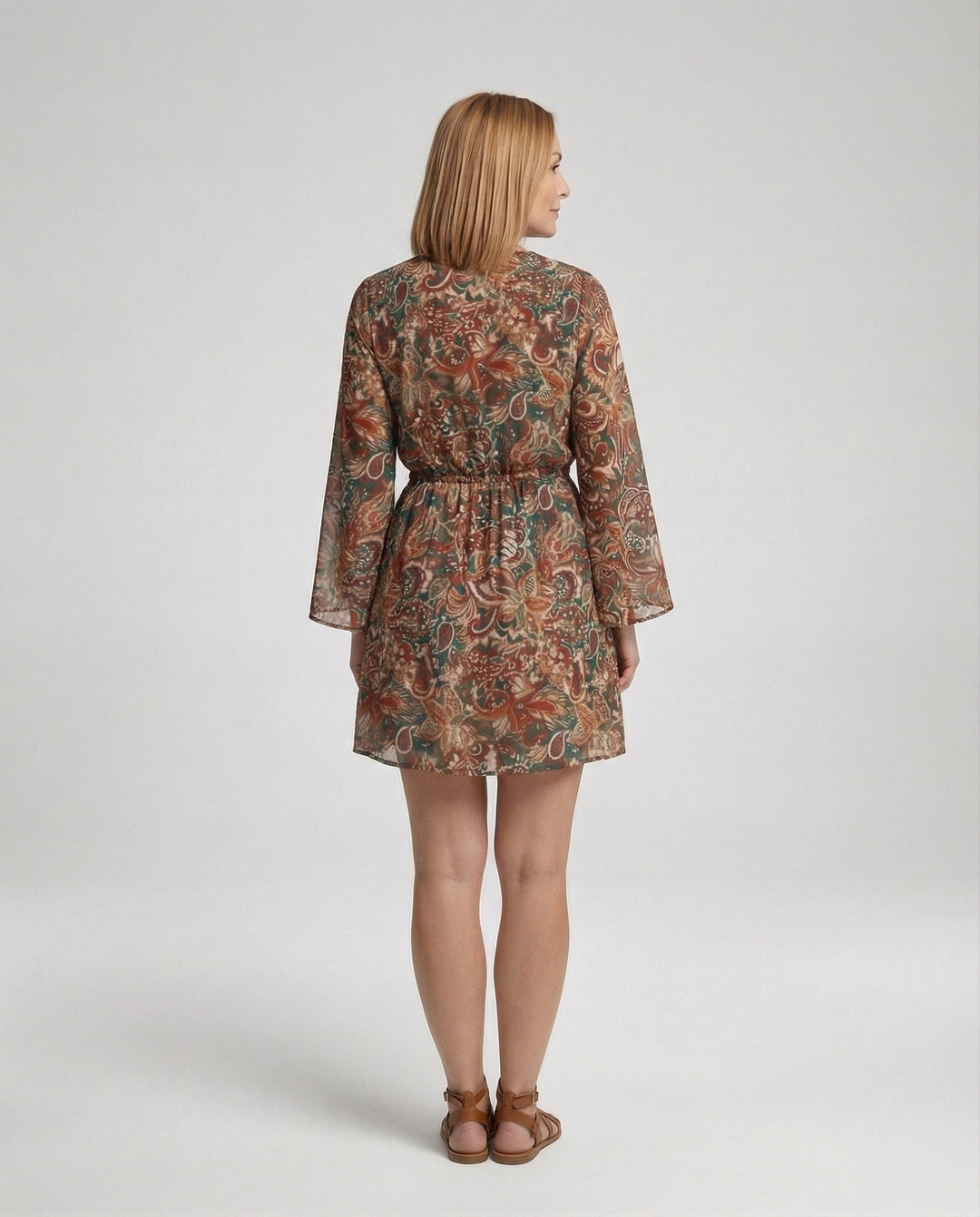 Floral Dress Women Paisley Mini Dress