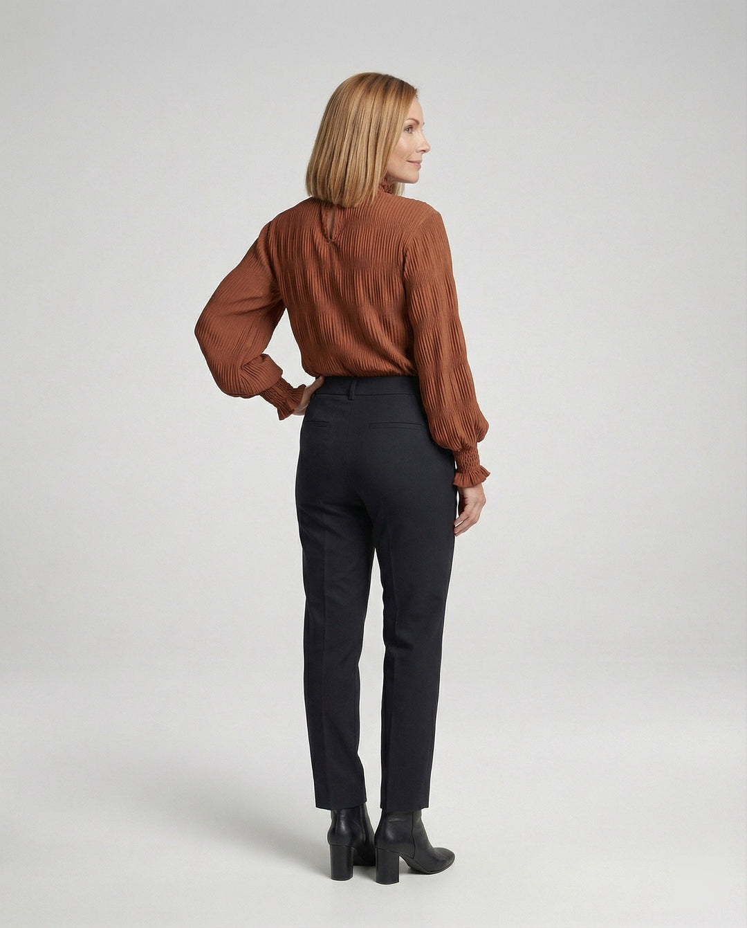 Ladies Pleated Ruffle Blouse