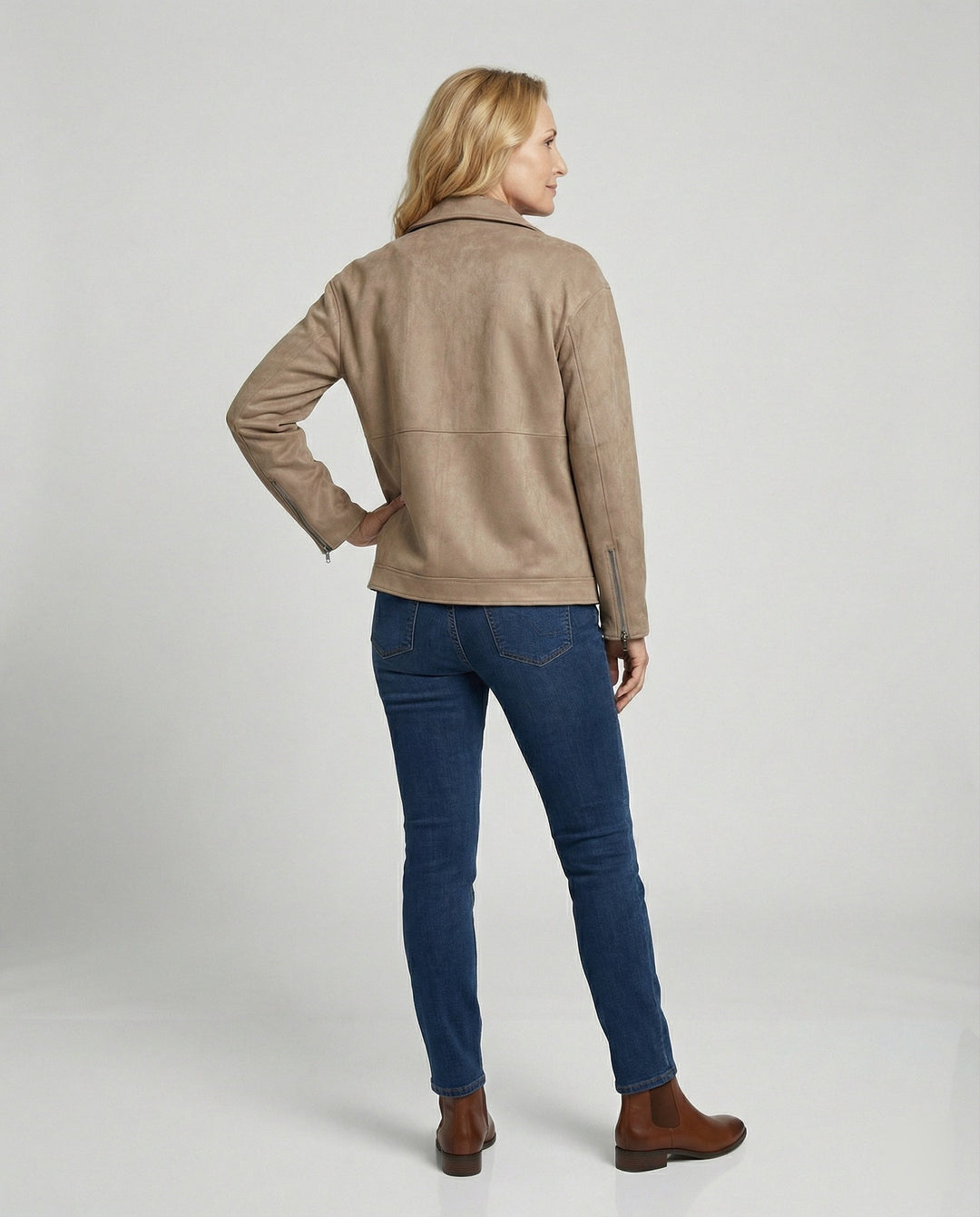 Brown Leather Jacket for Women Suede Leather