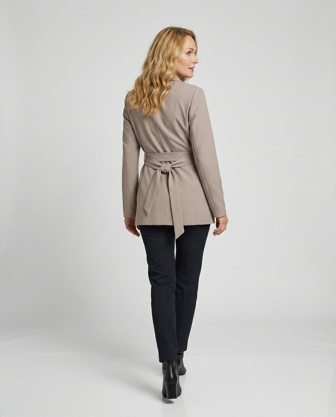 Tailored Blazer Mini Dress with Belt for Women