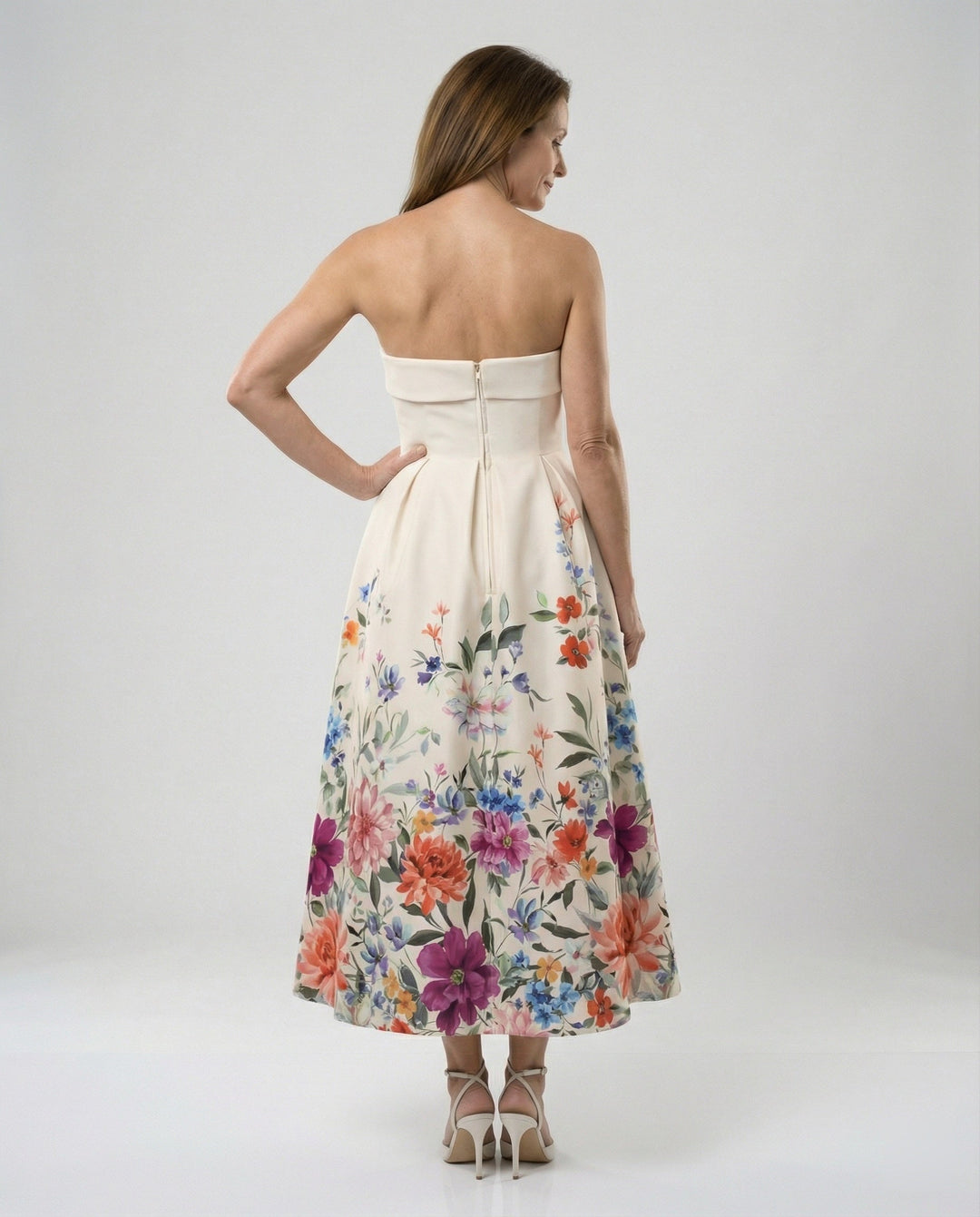 Women's Strapless Evening Dress with Corset
