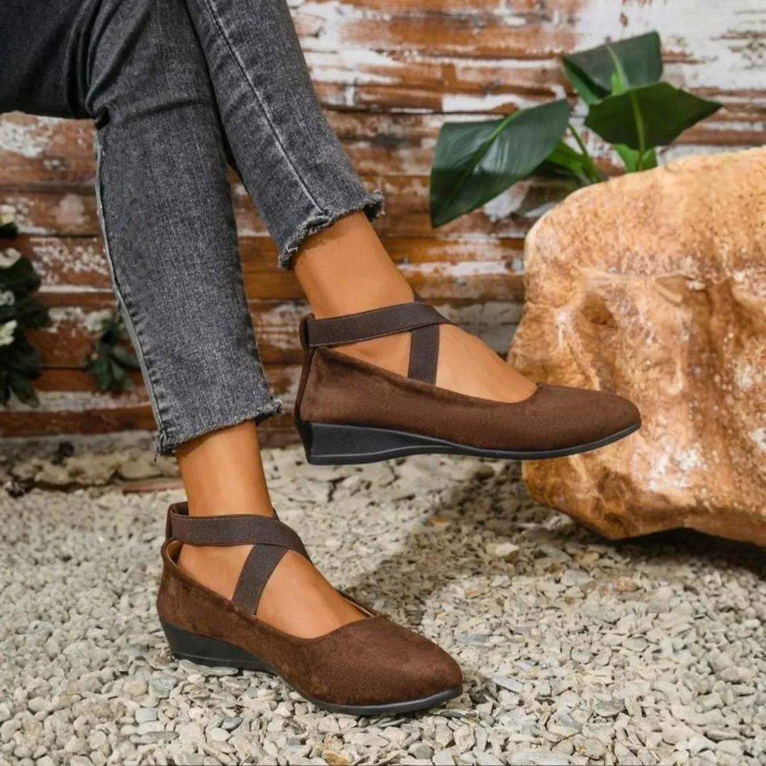 Delphine Comfort Wedge Ballet Flats - Elena Harper