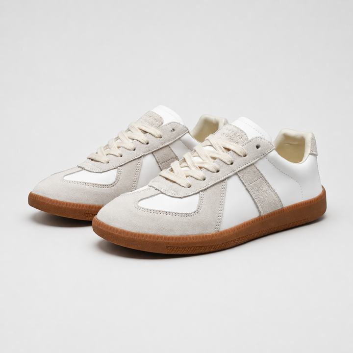 Men's Low Leather Sneakers with Soft Laces