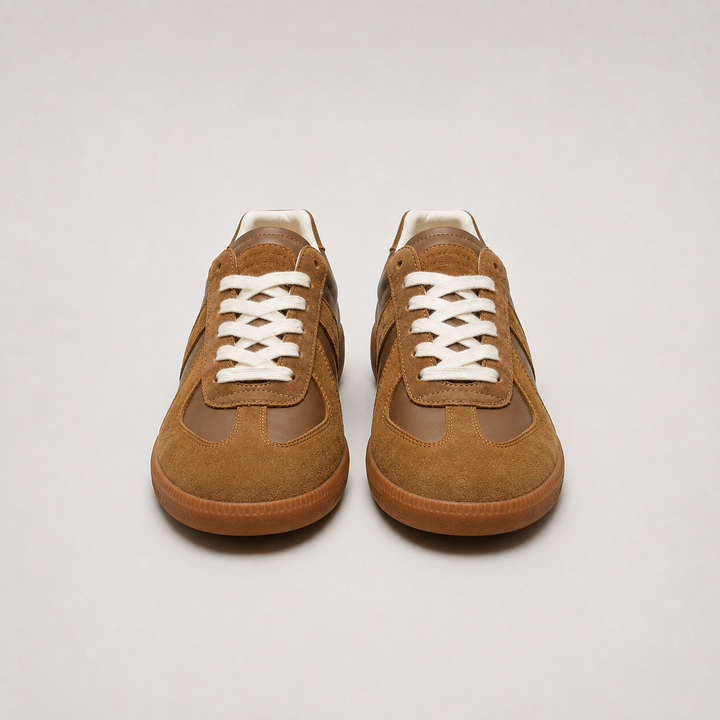 Men's Low Leather Sneakers with Soft Laces