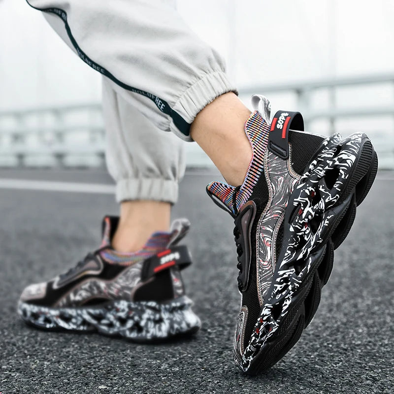 Men's Textured Print Sneakers