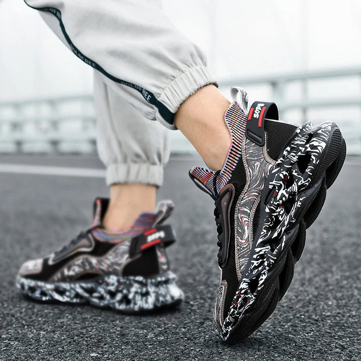 Men's Textured Print Sneakers