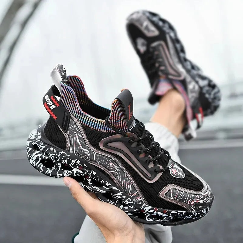 Men's Textured Print Sneakers